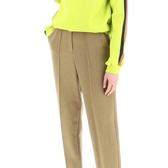 Tory Burch half zip techno jersey sweatshirt NWT size L Large Yellow